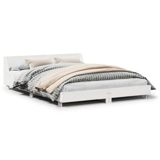 Berkfield Home Bed Frame without Mattress White 150x200 cm King Size Solid Wood Pine