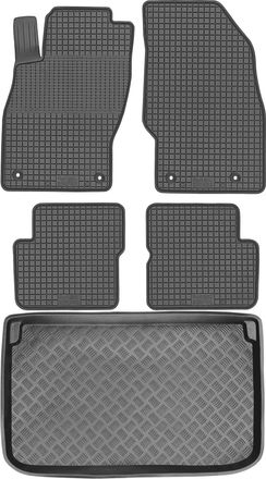 OEM Juego De Alfombrillas De Goma Para Coche Y Alfombrilla Para Maletero Para Opel Corsa D Hatchback (2006-2014)