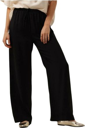 Moss Copenhagen Wijde Zwarte Broek - Dames - Wijde Broeken - Zwart - XS - Broeken