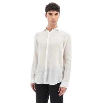 La Martina Camicia Essential in Lino - - Shirts - Uomo - Bianco - 4XL