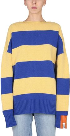 RIGHT FOR Oversized Knit Sweater With Striking Blue