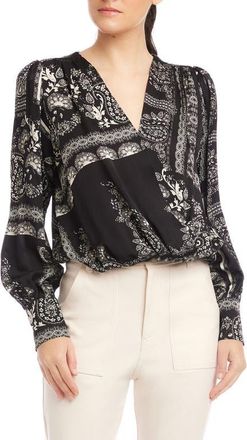 Fifteen Twenty Ines Paisley Print Drape Front Top at Nordstrom, Size X-Small