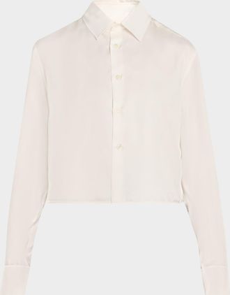J.W.Anderson Silk Twill Crop Button-Down Shirt