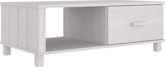 vidaXL Vidaxl - Mesa De Centro Hamar Madera Maciza De Pino Blanco 100x55x35 Cm