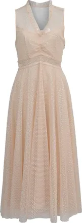 Sandro Cassy Midi Dress in Pink Polyester