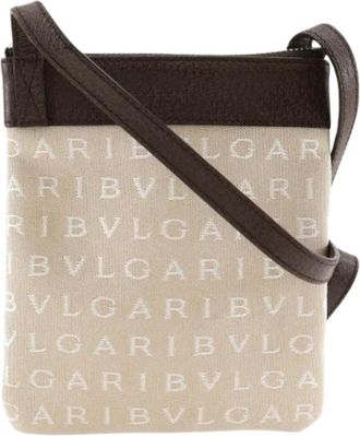 Bulgari Pre-owned Canvas shoulder-bags - Dames - Vintage Schoudertas - Beige - ONE Size - Vintage