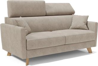 Divani.Store Francy Sof&aacute; Cama Con Reposacabezas Ajustables 160 Cm (mat. 120x197) Beige