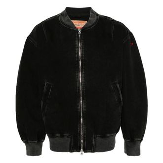 Diesel Bomber Jackets, male, Black, Size: L Bomber Jacket