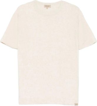 Woolrich Korte Mouw Katoen Linnen Gebreid T-shirt - Heren - T-shirts - Wit - 2XL - Katoen - Tops