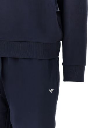 Emporio Armani Logo-Embroidered Fleece Sweatshirt - Navy