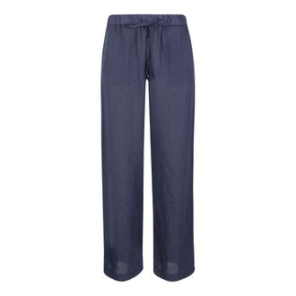 Fay Wide Trousers, female, Blue, Size: W27 Blue Linen Trousers