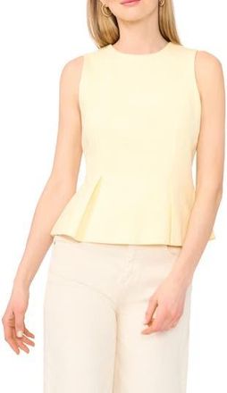 Ted Baker Pleated Ponte Peplum Top in Lemon Cream at Nordstrom Rack, Size 12