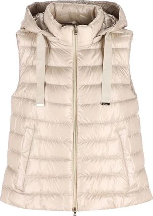 Herno Gewatteerd Gilet met Capuchon - Dames - Bodywarmers - Wit - XL - Jassen