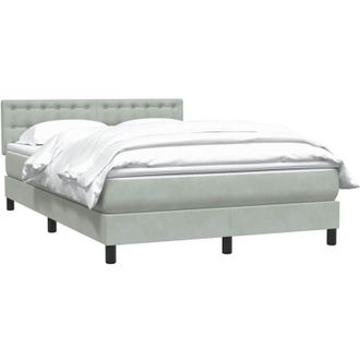 vidaXL Cama Box Spring Con Colch&oacute;n Terciopelo Gris Claro 160x220 Cm Vidaxl