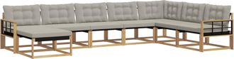 vidaXL Conjunto De Sof&aacute;s De Exterior 8 Uds. Blanco Y Gris Claro Vidaxl