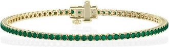 Grown Brilliance 3 Carat Lab Created Emerald Tennis Bracelet in 14K Gold Plated