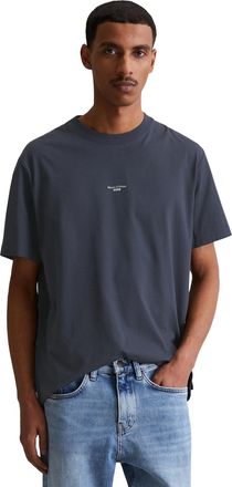 Marc O'Polo Denim T-Shirt MARC OPOLO DENIM, Herren, Gr. XL, blau (dunkelblau), Jersey, Obermaterial: 100% Baumwolle, Shirts T-Shirt, mit Labeling vorne mittig