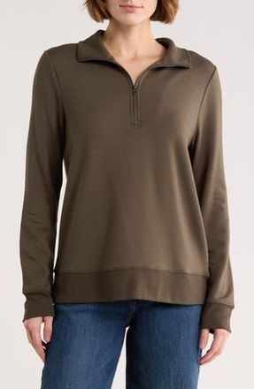 Matty M Quarter Zip Sweatshirt in Olive at Nordstrom Rack, Size X-Small