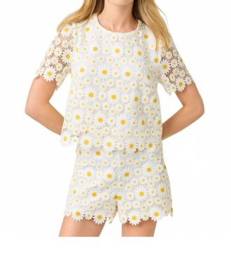 Lilly Pulitzer Louise Top In Resort White Fresh As A Daisy Lace