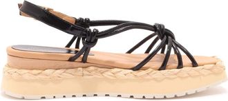 Paloma Barcel&oacute; Zwarte glanzende leren sandaal model 2002 - Dames - Sleehakken - Zwart - 38 EU - Leer - Schoenen