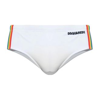 Dsquared2 Beachwear, male, White, Size: XS Swim Briefs