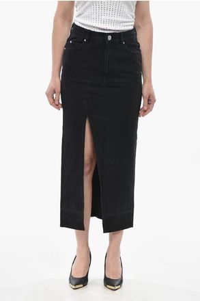 Pinko Denim Pencil Skirt with Front Slit size 38