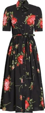 Dolce & Gabbana Roses Bouquet Print Midi Dress-Donna