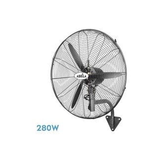 Fabrilamp Ventilatore industriale da parete borrasca nero 3 velocit&agrave; 280w 3 pale fisse e rotanti 90x81x30cm