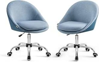 Songmics 2 sillas de oficina con altura ajustable de color azul