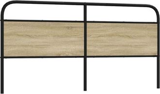 vidaXL Cabecero De Acero Y Madera De Ingenier&iacute;a Roble Sonoma 180 Cm Vidaxl