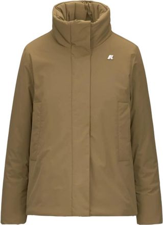 K-Way Stijlvolle Winterjas - Dames - Winterjassen - Bruin - L - Polyester - Jassen