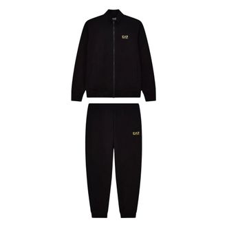 Emporio Armani Tracksuit met Borstlogo en Rits - Heren - Sport - Zwart - Maat: 4XL Katoen