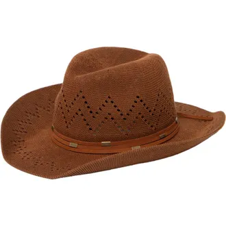 San Diego Hat Company Open Knit Cowboy Hat in Brown at Nordstrom Rack