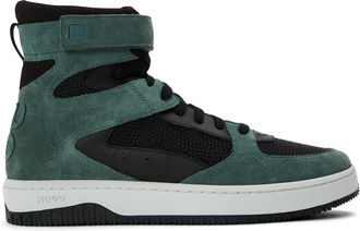 HUGO BOSS Hugo Mens Kilian Hito Ltmx Low Top Trainers in Black - Black/Green - Size UK 10