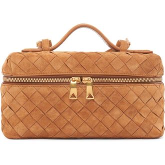 Bottega Veneta Intrecciato Leather Convertible Vanity Case in 2588 Amber-Gold at Nordstrom