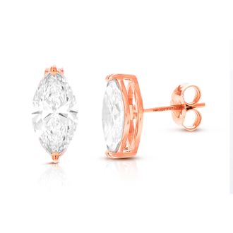 Vir Jewels 2 cttw Marquise Lab Grown Diamond Stud Earrings in 14K Gold With Push Backs For Women