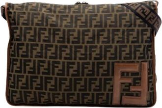 Fendi Pre-owned Canvas Crossbody Bag - Dames - Vintage Schoudertas - Bruin - ONE Size - Leer - Vintage