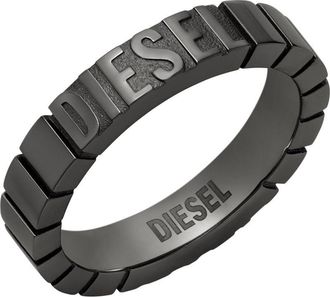 Diesel Stainless Steel Band Ring - Rings - Unisex - Black