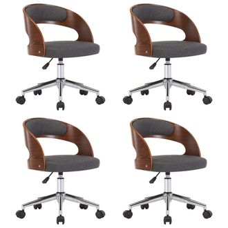 vidaXL Sillas De Comedor Girartorias 4 Uds Madera Curvada Y Tela Gris Vidaxl