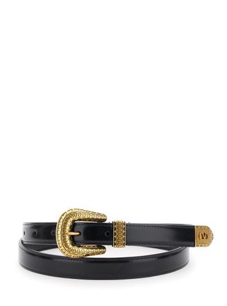 Valentino Garavani Black Buckle Belt