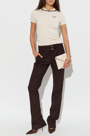 Valentino Garavani Top With Z Logo, Womens, Cream