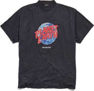 Balenciaga Planet Earth T-shirt Oversized Black 787349TRVC91055
