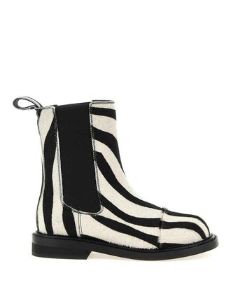 Moschino Zebra pony ankle boots