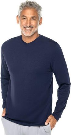 Coolibar Mens V-Neck Long Sleeve T-Shirt - UPF 50+ Sun Protection - Morada in Navy at Nordstrom, Size Xx-Large