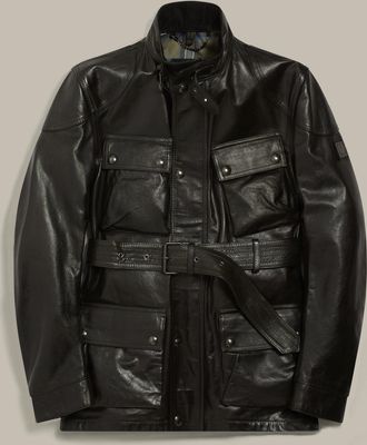 Belstaff Trialmaster Panther Icon Jacket Mens Hand Waxed Leather Black Size UK 34