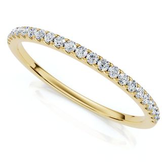 Pompeii3 1/4Ct Diamond Wedding Ring Prong Set Stackable Anniversary Band Gold Lab Grown