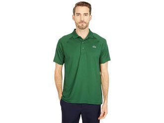 Lacoste Short Sleeve Sport Breathable Run-Resistant Interlock Polo Shirt Mens Clothing Green 1 : 7 (2XL), Polyester