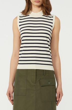 Max Mara Stallo Stripe Sleeveless Sweater in Navy at Nordstrom, Size X-Large