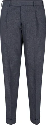 Pantaloni Torino Tailored Mid-Rise Virgin Wool Trousers with Pleats and Cuff