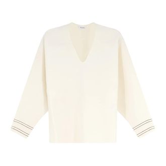 Max Mara Dames, Truien, Wit, Maat: M Wol